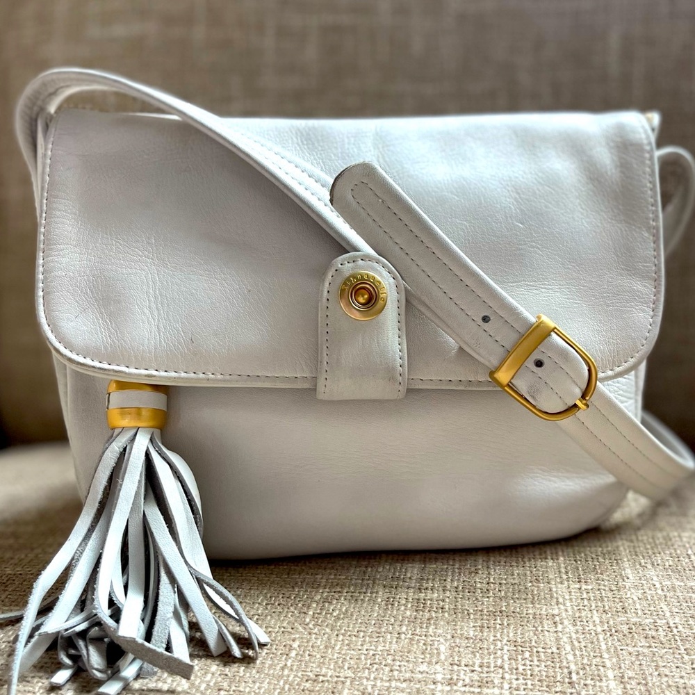 Tignanello vintage white leather shoulder bag